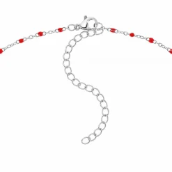 Angèle M Bijoux Collier femme Angèle M - B2380-ROUGE Acier Argent | Femme Collier Et Pendentif