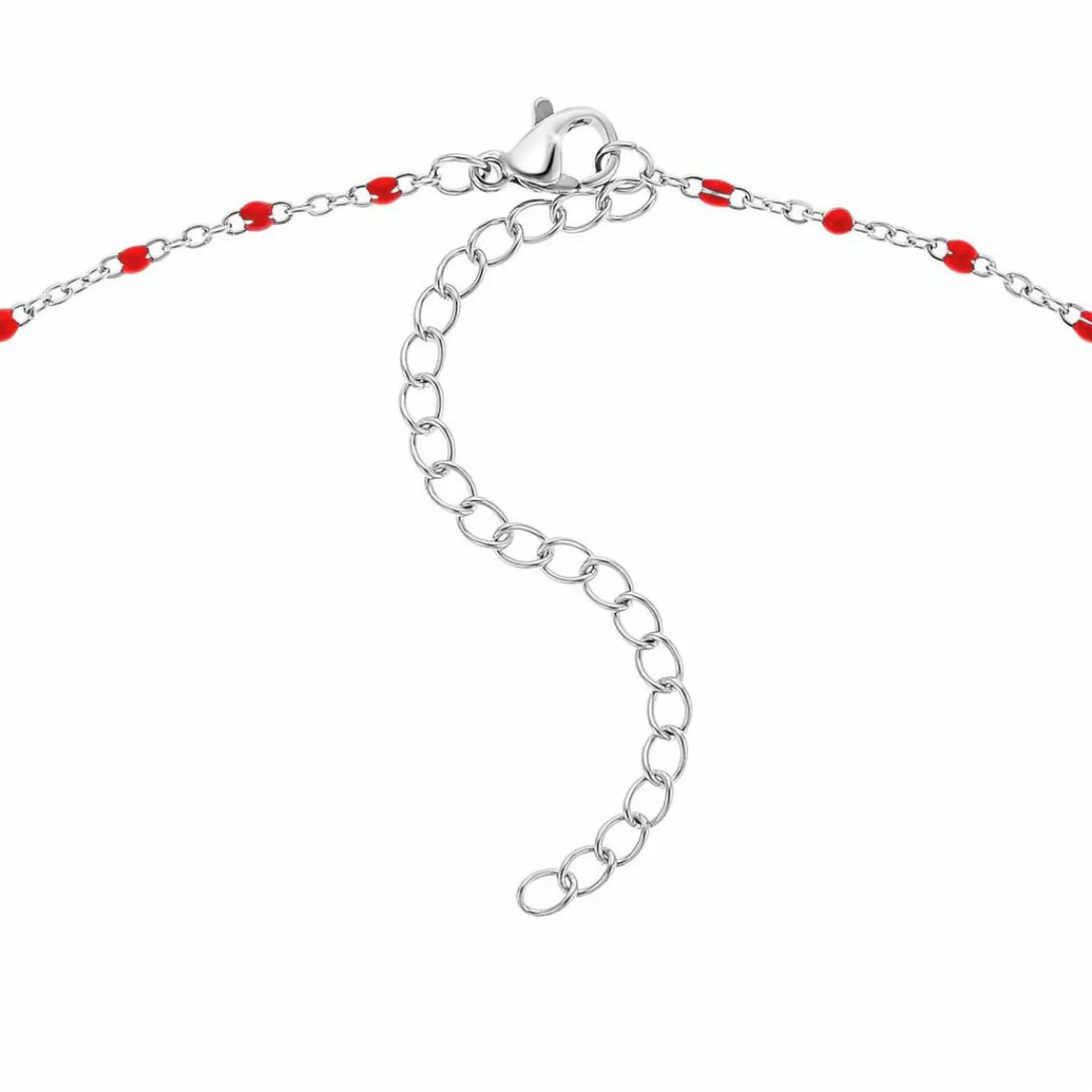Angèle M Bijoux Collier femme Angèle M - B2380-ROUGE Acier Argent | Femme Collier Et Pendentif