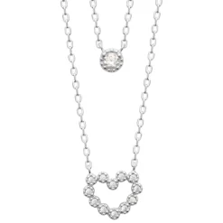 Maison de la Bijouterie Collier femme argent cœur oxyde de zirconium VW36Y445 | Femme Collier Et Pendentif