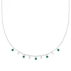 Maison de la Bijouterie Collier femme argent fantaisie pierres vertes VW3W4645 | Femme Collier Et Pendentif