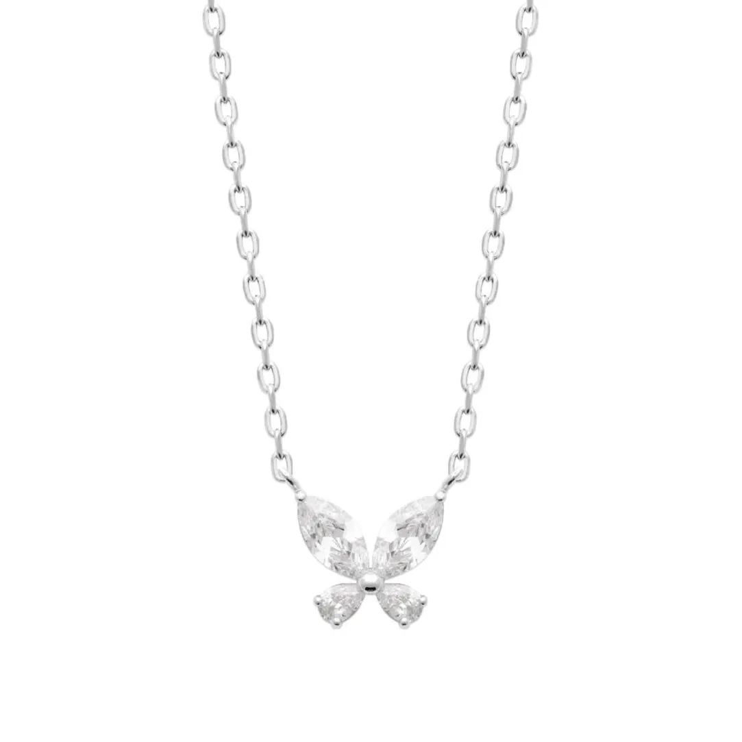 Maison de la Bijouterie Collier femme argent pendentif papillon VW3VV345 | Femme Collier Et Pendentif