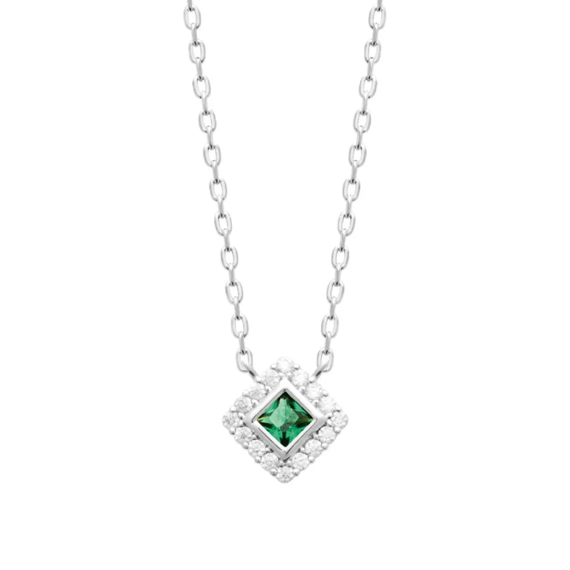 Maison de la Bijouterie Collier femme argent pendentif pierre verte VW3UV445 | Femme Collier Et Pendentif