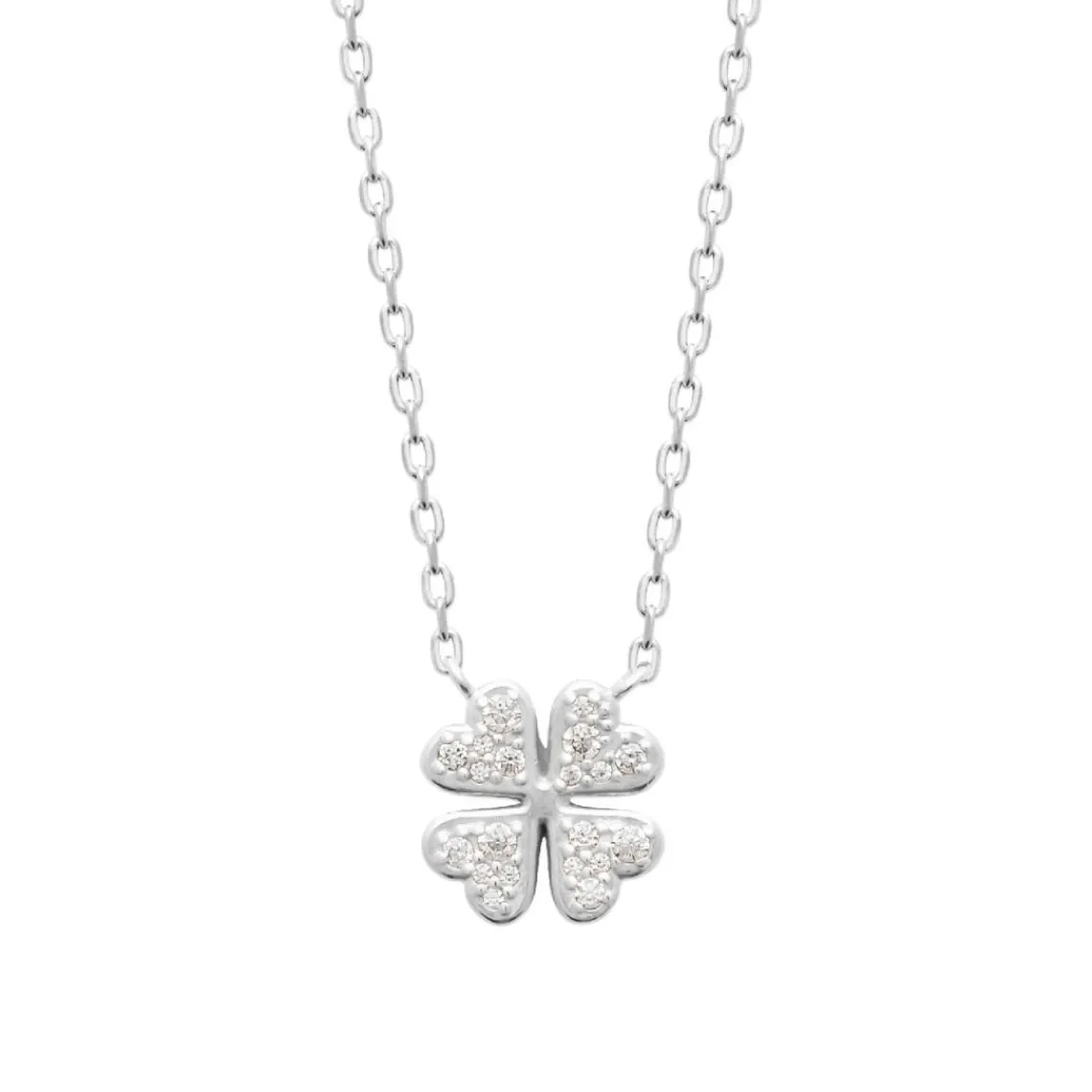 Maison de la Bijouterie Collier femme argent pendentif trèfle oxyde VW3W5645 | Femme Collier Et Pendentif