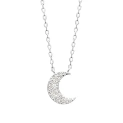 Maison de la Bijouterie Collier femme argent pendentif croissant de lune VW3W5445 | Femme Collier Et Pendentif