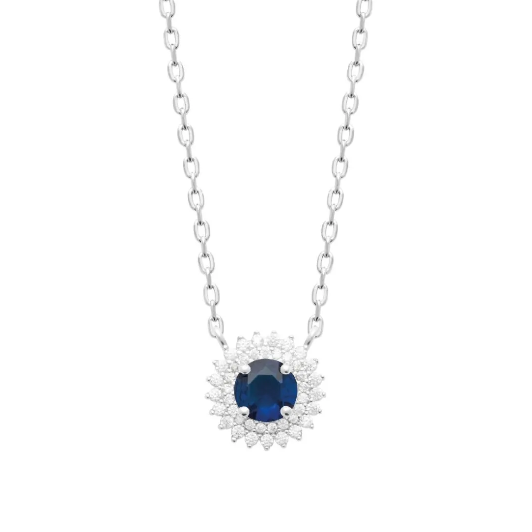 Maison de la Bijouterie Collier femme argent pendentif pierre bleue VW3UVZ45 | Femme Collier Et Pendentif