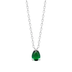 Maison de la Bijouterie Collier femme argent pendentif goutte verte VW3UW645 | Femme Collier Et Pendentif