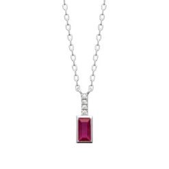 Maison de la Bijouterie Collier femme argent pendentif pierre rouge VW364V45 | Femme Collier Et Pendentif