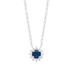 Maison de la Bijouterie Collier femme argent pendentif pierre bleue VW3UW045 | Femme Collier Et Pendentif
