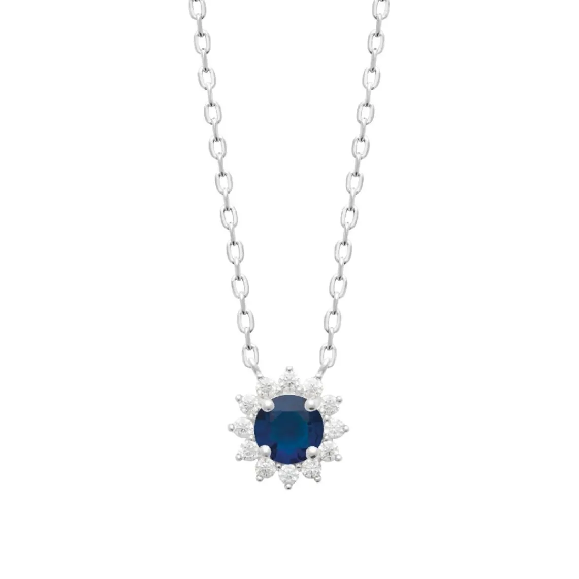 Maison de la Bijouterie Collier femme argent pendentif pierre bleue VW3UW045 | Femme Collier Et Pendentif