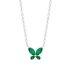 Maison de la Bijouterie Collier femme argent pendentif papillon vert VW3VV445 | Femme Collier Et Pendentif