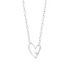 Maison de la Bijouterie Collier femme argent pendentif cœur serti clos VW3U6645 | Femme Collier Et Pendentif
