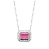 Maison de la Bijouterie Collier femme argent pendentif oz et pierre rose VW3W0545 | Femme Collier Et Pendentif