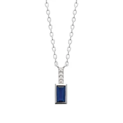 Maison de la Bijouterie Collier femme argent pendentif pierre bleue VW364W45 | Femme Collier Et Pendentif