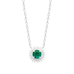 Maison de la Bijouterie Collier femme argent pierre verte VW3UVY45 | Femme Collier Et Pendentif