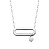 Maison de la Bijouterie Collier femme argent rhodié blanc serti clos serti clos pampille - VW344Z45 | Femme Collier Et Pendentif