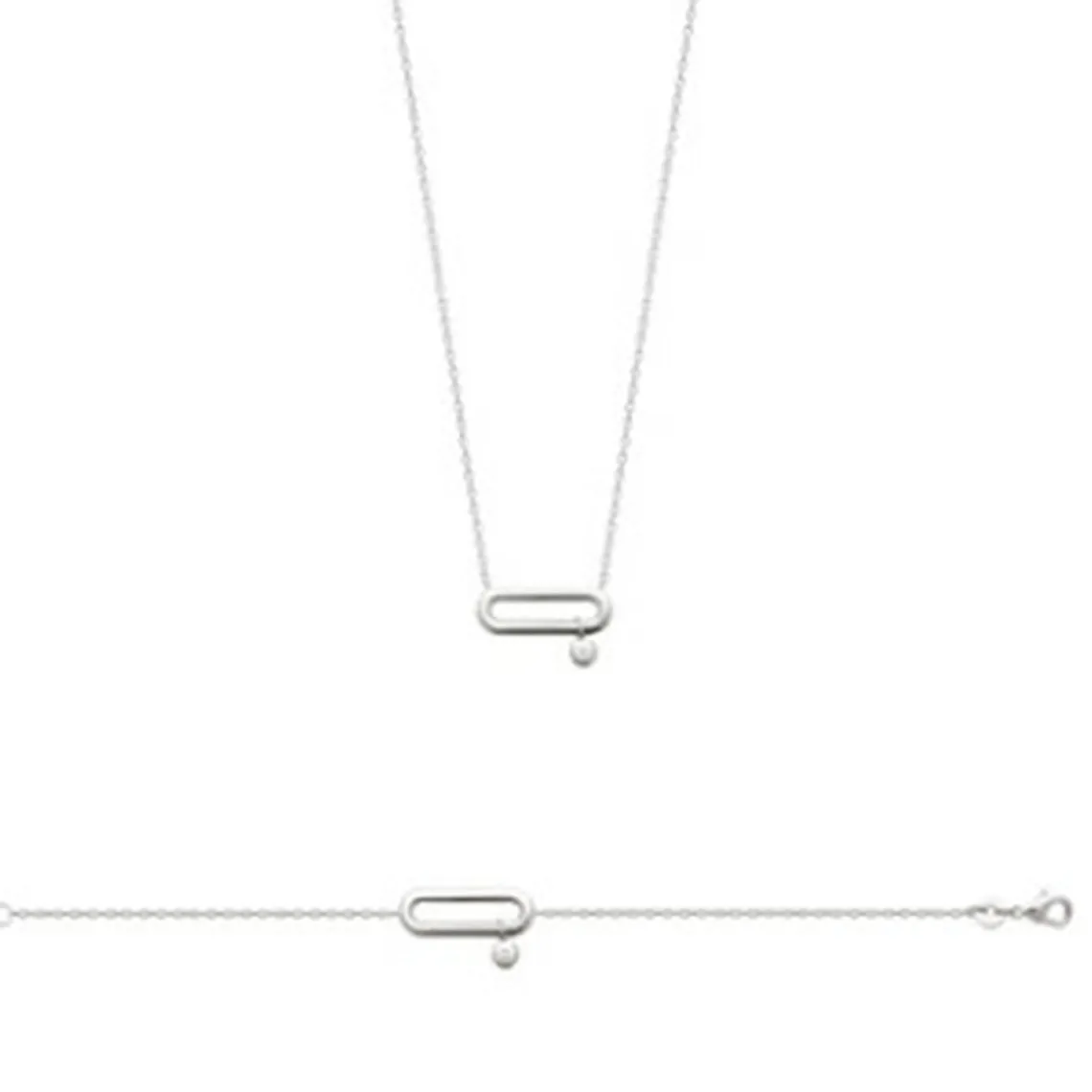 Maison de la Bijouterie Collier femme argent rhodié blanc serti clos serti clos pampille - VW344Z45 | Femme Collier Et Pendentif