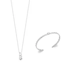Maison de la Bijouterie Collier femme argent rhodié blanc serti clos - VW34Z545 | Femme Collier Et Pendentif