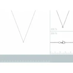 Maison de la Bijouterie Collier femme argent rhodié blanc serti griffe - VW30W445 | Femme Collier Et Pendentif