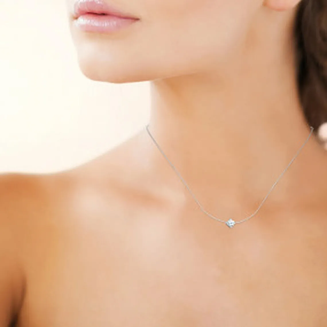 Maison de la Bijouterie Collier femme argent rhodié blanc serti griffe - VWZ3ZY4Y | Femme Collier Et Pendentif