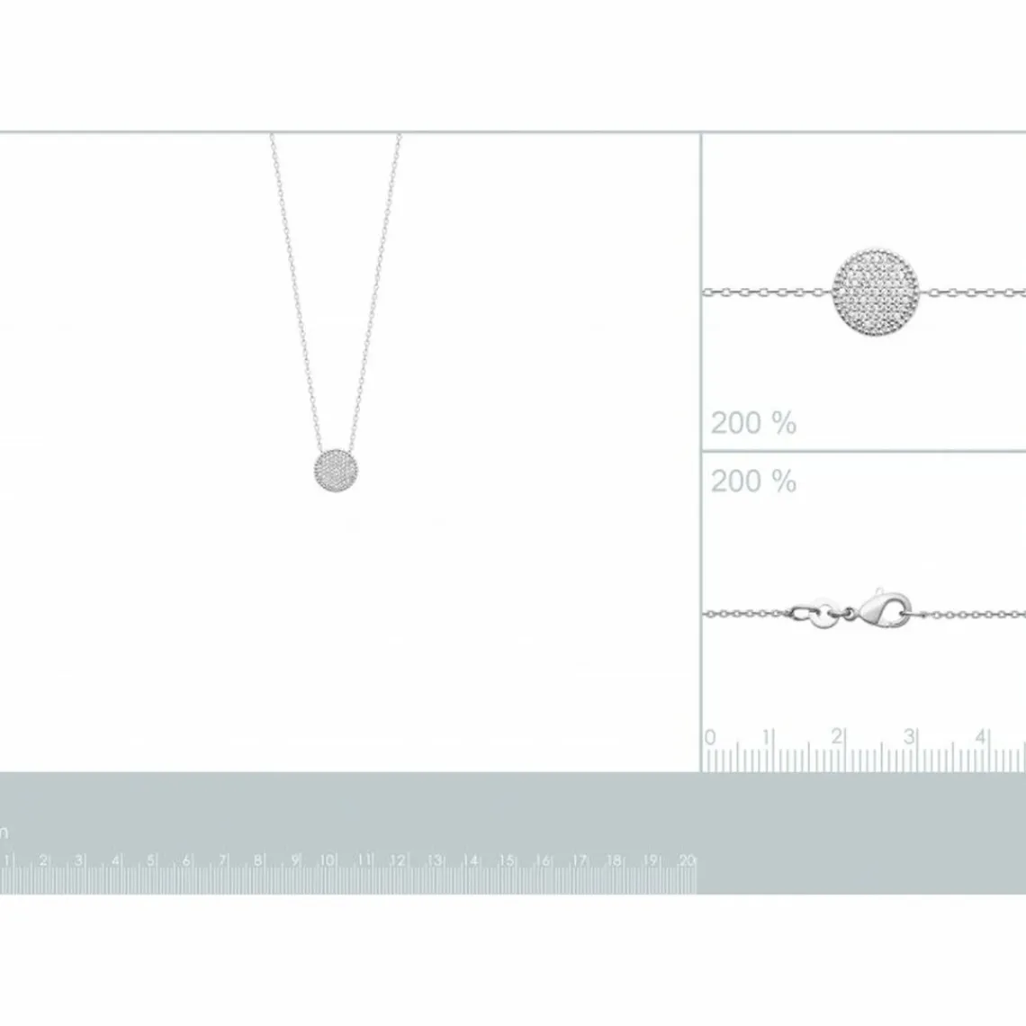 Maison de la Bijouterie Collier femme argent rhodié blanc serti griffe rond - VWZ45Y45 | Femme Collier Et Pendentif