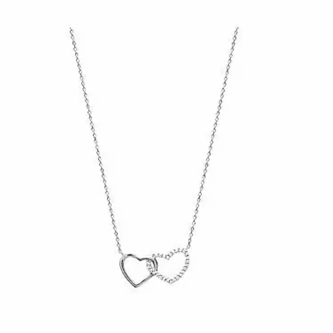 Maison de la Bijouterie Collier femme argent rhodié blanc serti griffe cœur - VW0UVV4Y | Femme Collier Et Pendentif