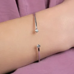 Maison de la Bijouterie Collier femme argent rhodié blanc serti clos serti classique - VWZ65656 | Femme Bracelet