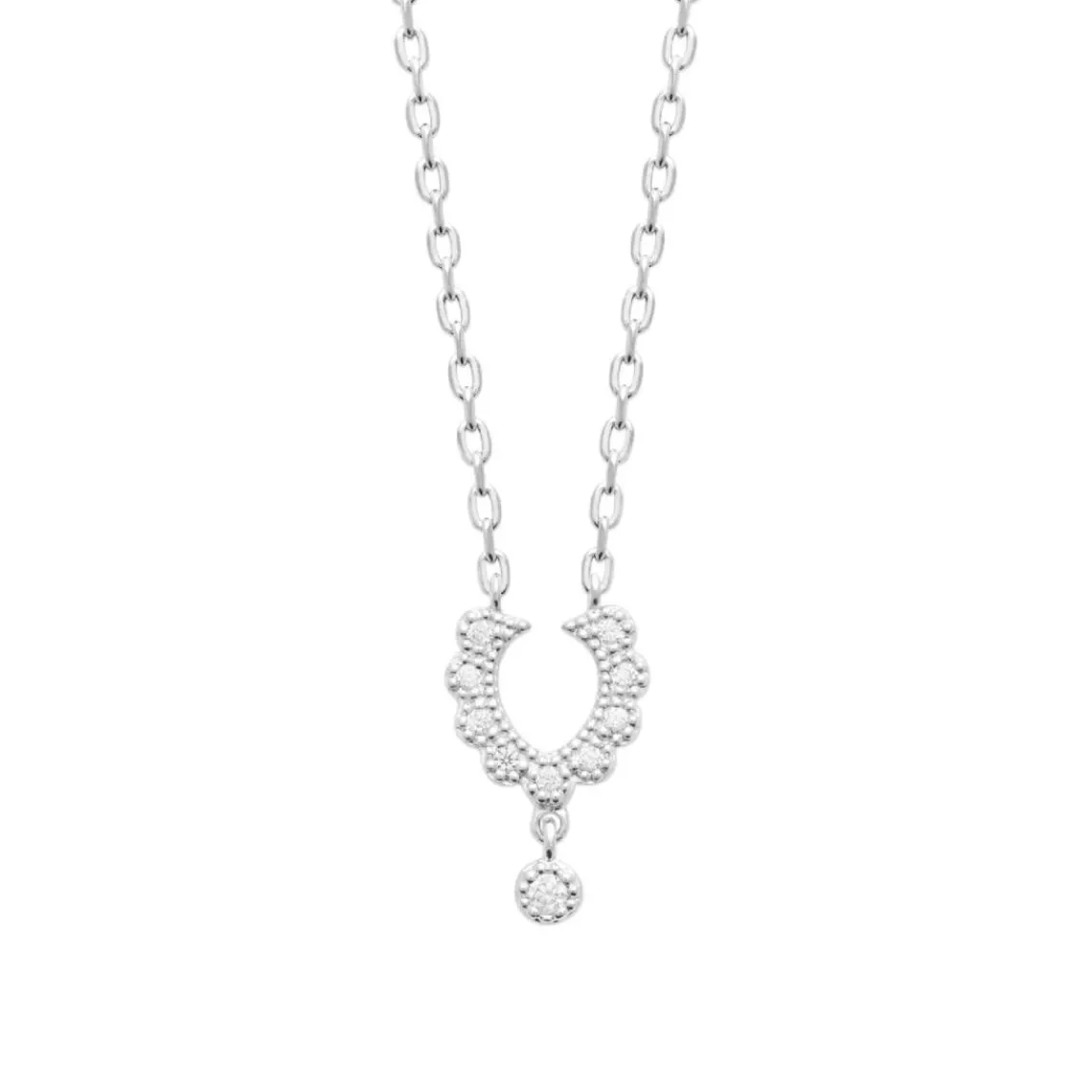 Maison de la Bijouterie Collier femme argent serti clos oxyde VW404V45 | Femme Collier Et Pendentif