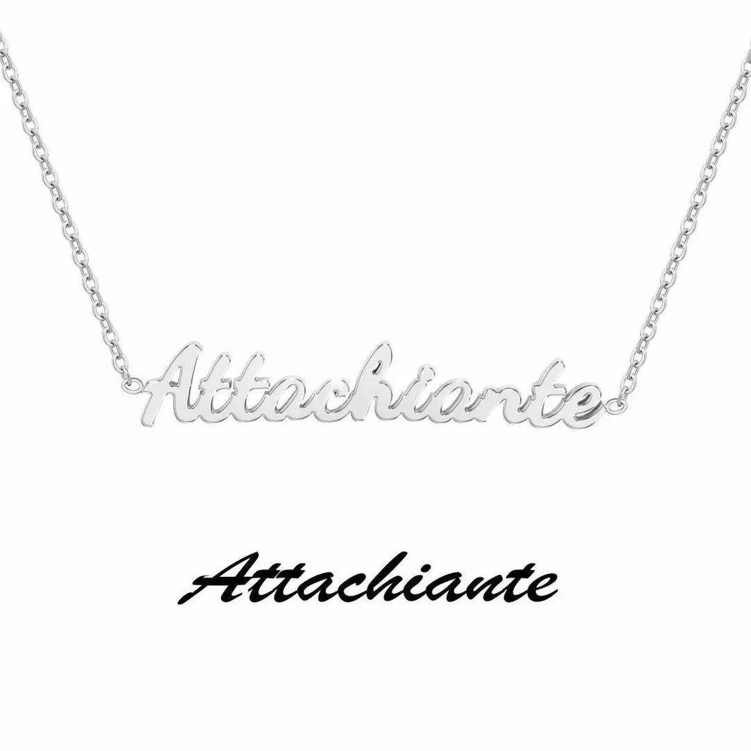 Athème Collier femme - B2689-ARGENT-ATTACHIANTE Acier Argent | Femme Collier Et Pendentif