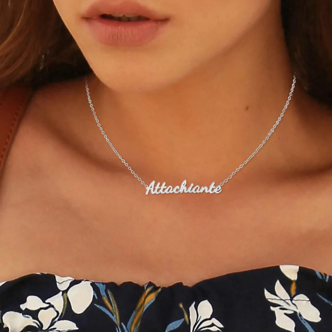 Athème Collier femme - B2689-ARGENT-ATTACHIANTE Acier Argent | Femme Collier Et Pendentif
