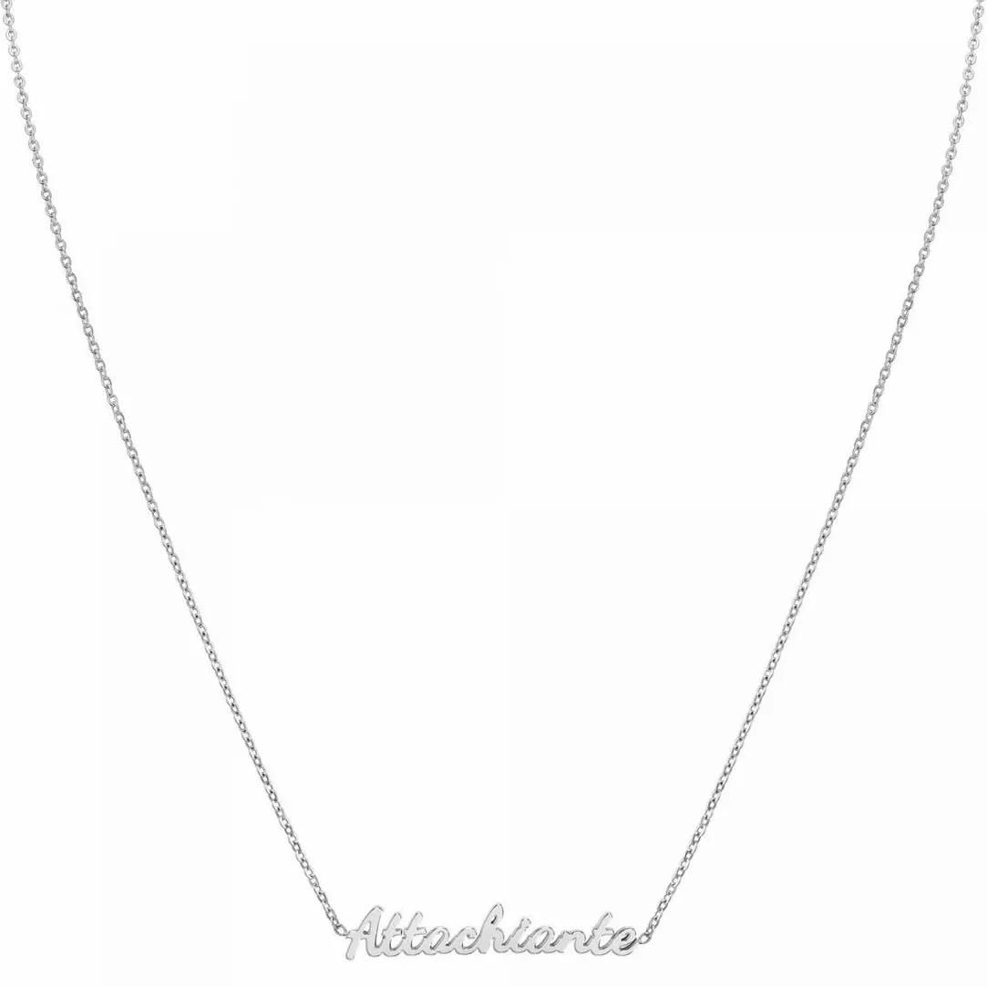 Athème Collier femme - B2689-ARGENT-ATTACHIANTE Acier Argent | Femme Collier Et Pendentif