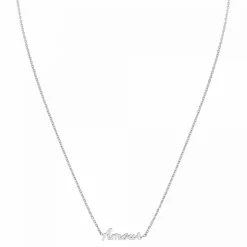 Athème Collier femme - B2689-ARGENT-AMOUR Acier Argent | Femme Collier Et Pendentif