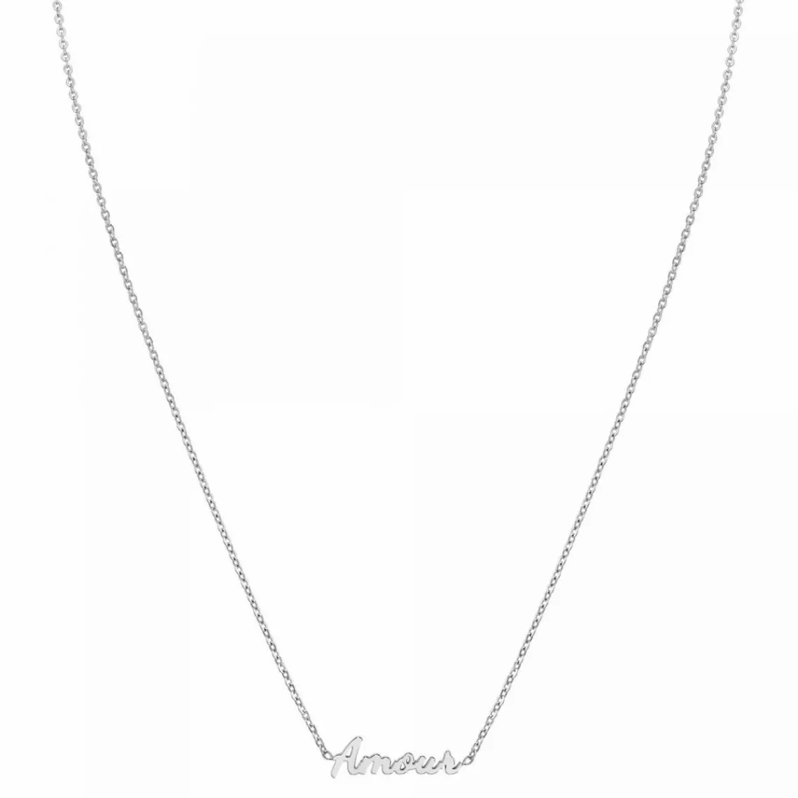 Athème Collier femme - B2689-ARGENT-AMOUR Acier Argent | Femme Collier Et Pendentif
