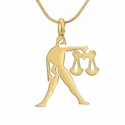 Athème Collier Femme - B2427-BALANCE Acier Doré | Femme Collier Et Pendentif