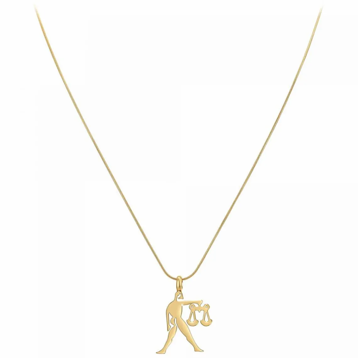 Athème Collier Femme - B2427-BALANCE Acier Doré | Femme Collier Et Pendentif