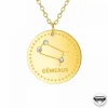 Athème Collier femme - B2449-GEMEAUX Acier Doré | Femme Collier Et Pendentif