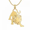 Athème Collier Femme B2427-LION - Acier Doré | Femme Collier Et Pendentif