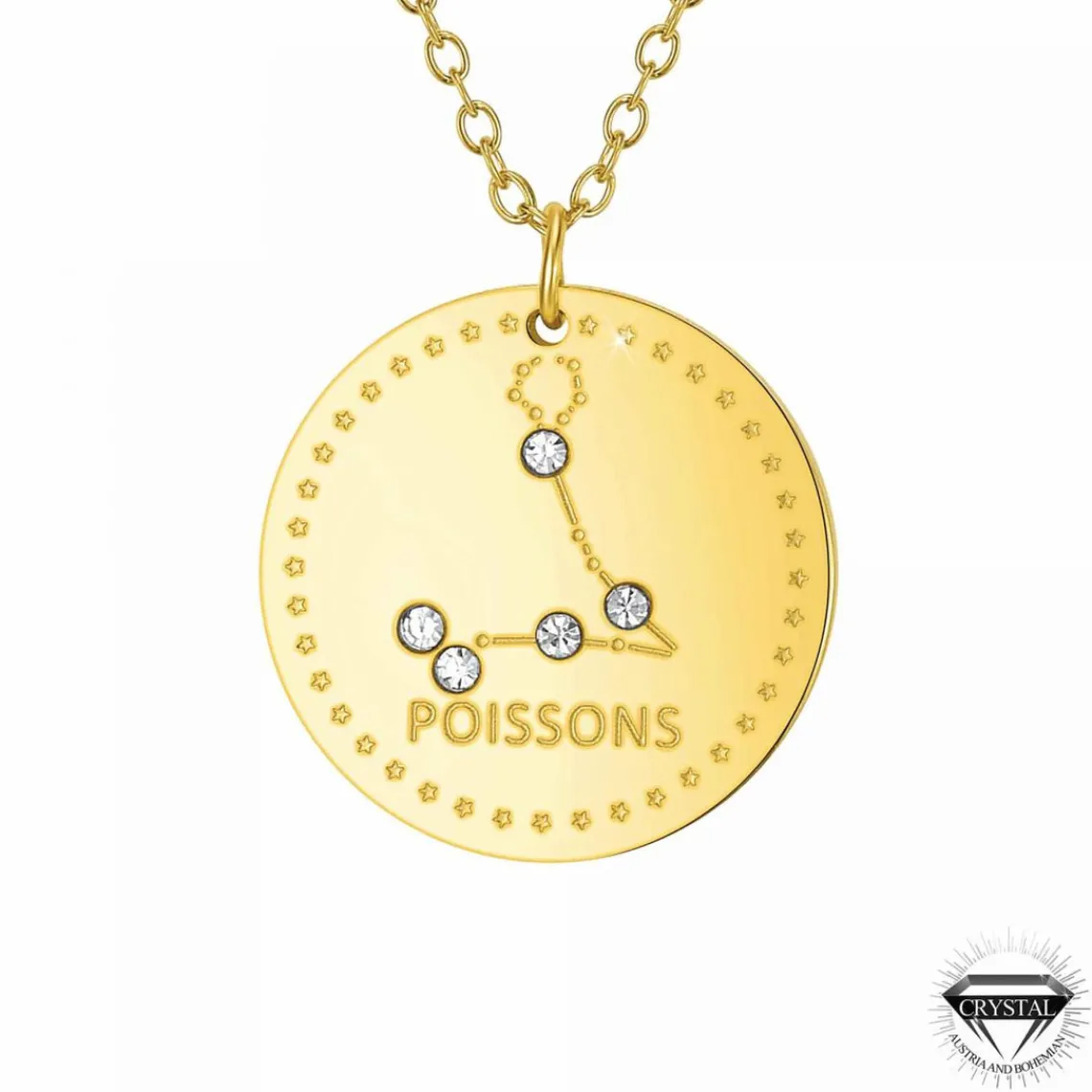 Athème Collier femme - B2449-POISSON Acier Doré | Femme Collier Et Pendentif