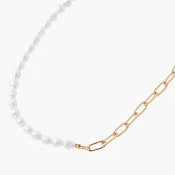 Balaboosté Collier Femme Fermoir T Perle Et Chaine - 3502456534742 Métal Doré | Femme Collier Et Pendentif