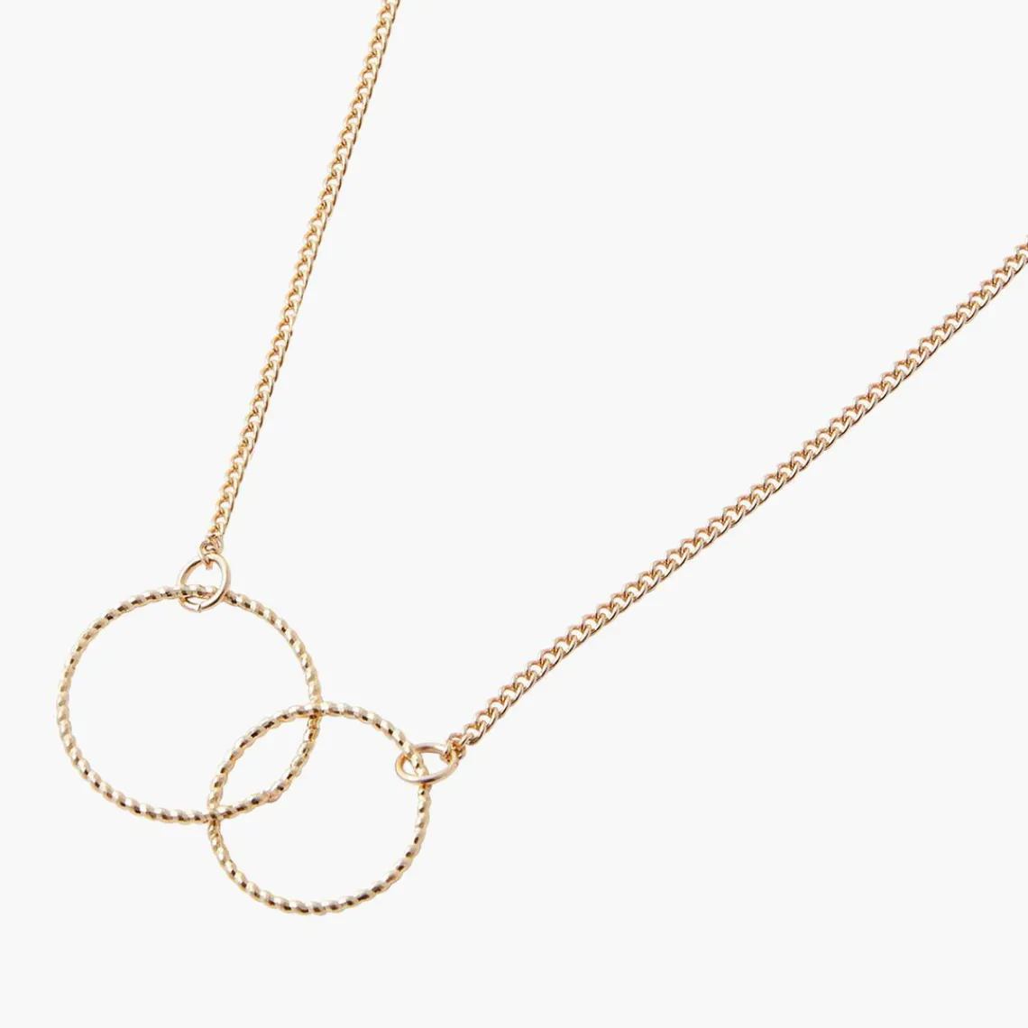 Balaboosté Collier Femme Fin Avec 2 Cercles Ciseles - 3502455709912 Métal Doré | Femme Collier Et Pendentif