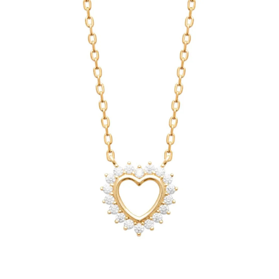 Maison de la Bijouterie Collier femme cœur fantaisie plaqué or UW3U6345 | Femme Collier Et Pendentif
