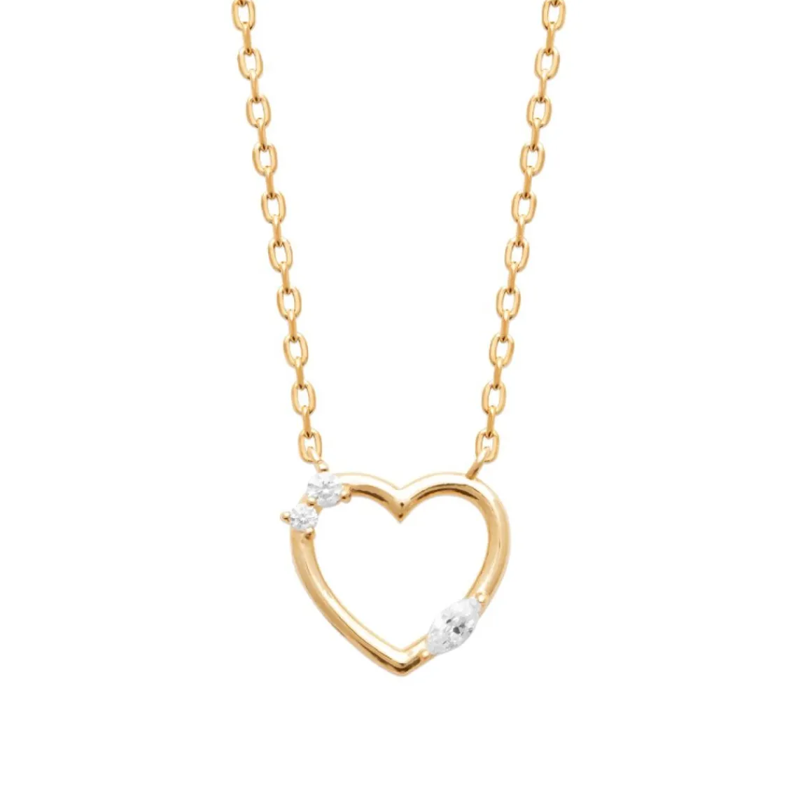 Maison de la Bijouterie Collier femme cœur oxyde plaqué or UW3U6Y45 | Femme Collier Et Pendentif