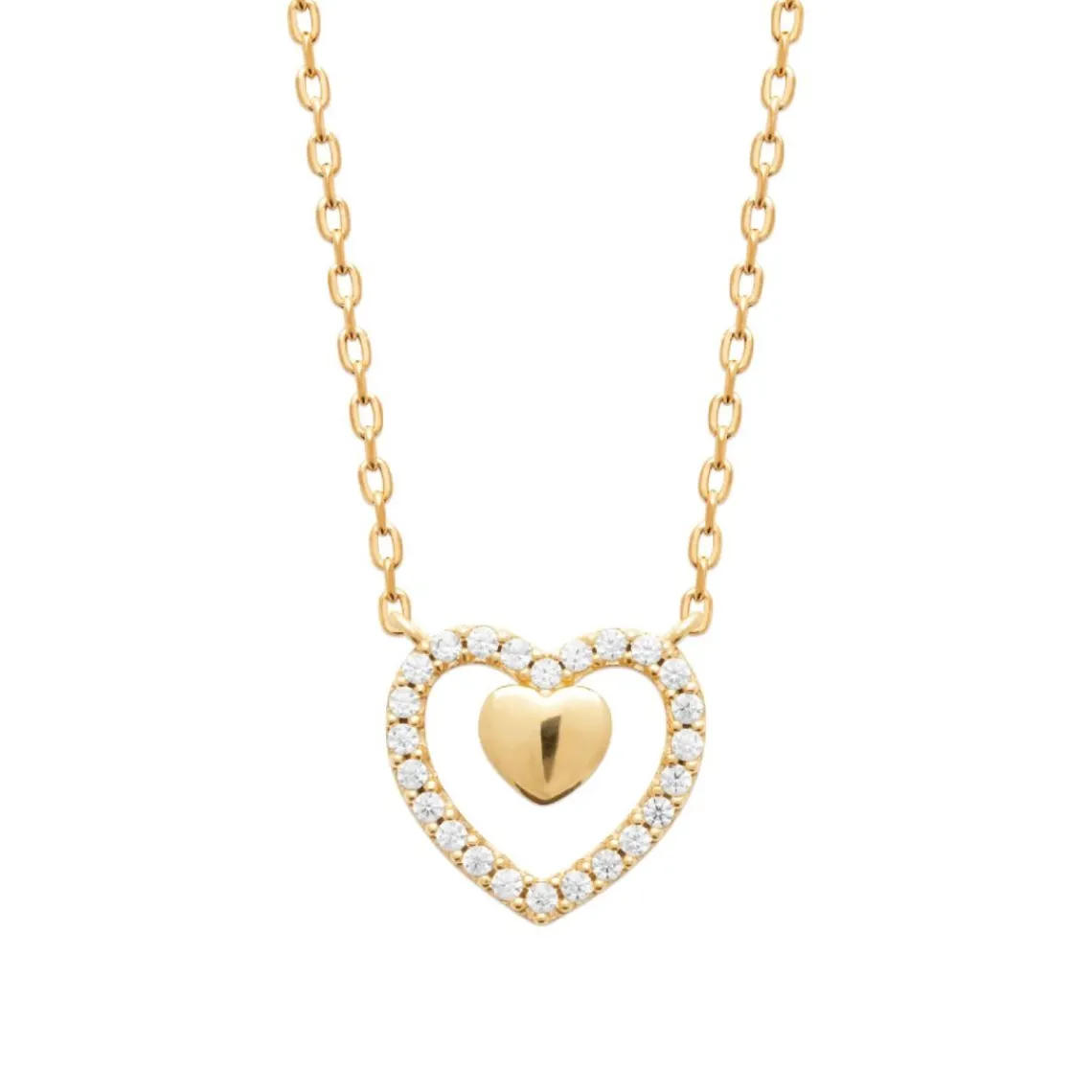 Maison de la Bijouterie Collier femme cœur oxyde plaqué or UW3U6045 | Femme Collier Et Pendentif