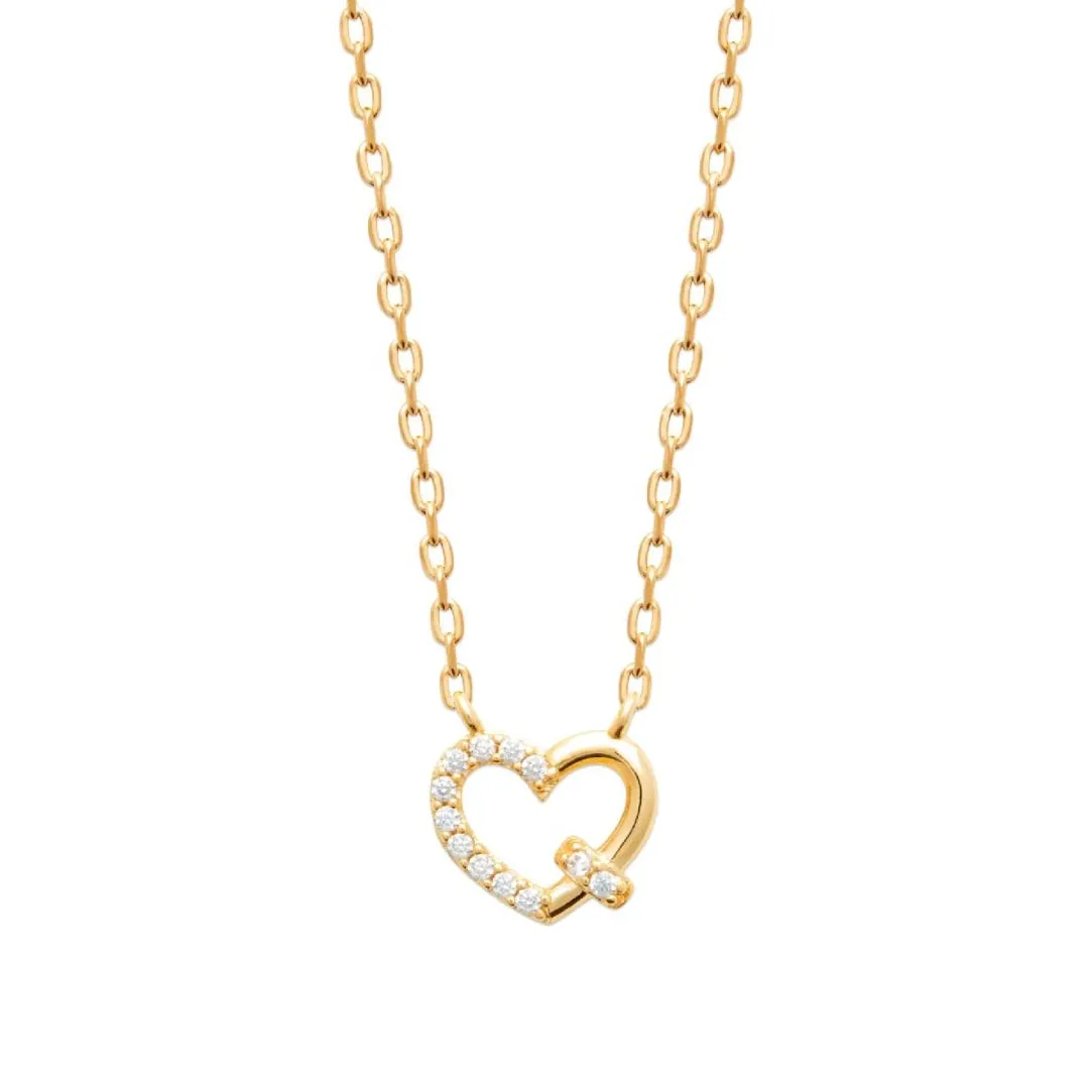 Maison de la Bijouterie Collier femme cœur plaqué or oxyde UW3U6W45 | Femme Collier Et Pendentif