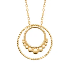 Maison de la Bijouterie Collier femme double anneau plaqué or UYZUUV45 | Femme Collier Et Pendentif
