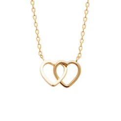 Maison de la Bijouterie Collier femme double cœur plaqué or UYY05Z45 | Femme Collier Et Pendentif