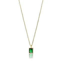 Emily Westwood Bijoux Collier femme Emily Westwood EWN23082G - Acier Doré et Vert | Femme Collier Et Pendentif