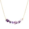 Maison de la Bijouterie Collier femme fantaisie améthyste plaqué or UW363Z45 | Femme Collier Et Pendentif