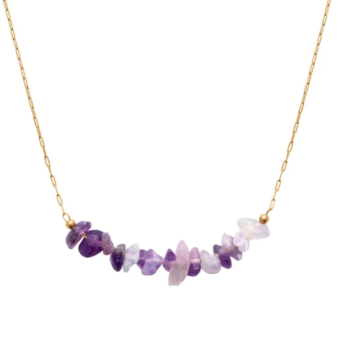 Maison de la Bijouterie Collier femme fantaisie améthyste plaqué or UW363Z45 | Femme Collier Et Pendentif