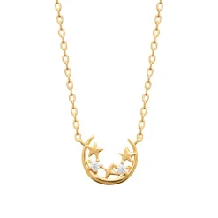 Maison de la Bijouterie Collier femme fantaisie croissant de lune plaqué or UW36W645 | Femme Collier Et Pendentif