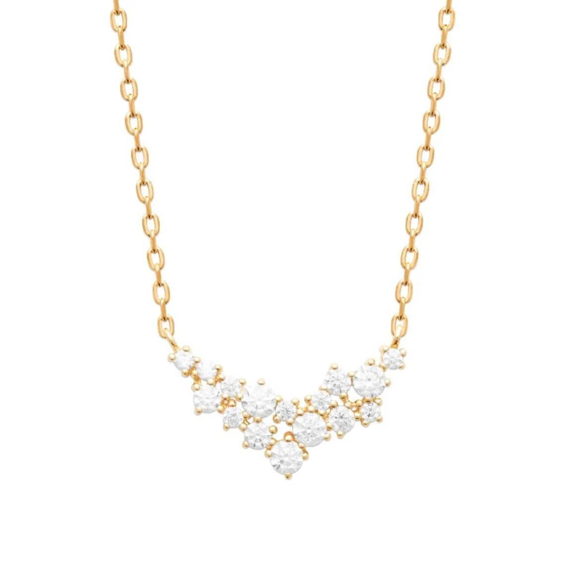 Maison de la Bijouterie Collier femme fantaisie oxyde de zirconium plaqué or UW3U3345 | Femme Collier Et Pendentif